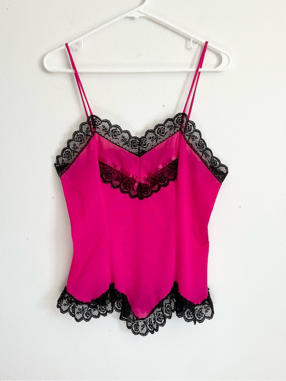 Y2K Vintage Fairy Coquette Lingerie Tank Top Lace Trim 90s Boudoir Slip Cami M